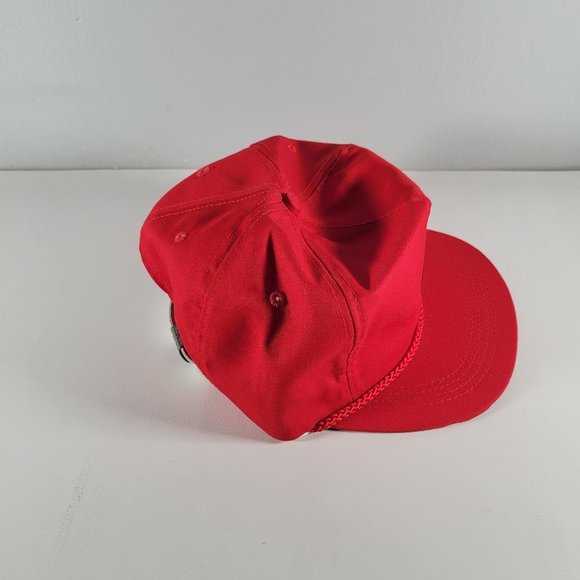 Vintage Truckers Hat Red Crown Lodge Rope Style Players Collection Strapback - Picture 5 of 7